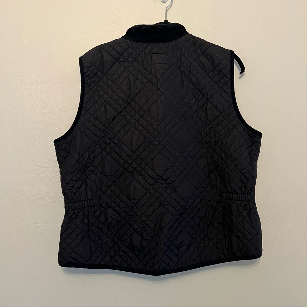 J.Jill Black Full Zip Sleeveless Side Snap Quilted Nylon Vest Size XL - Picture 9 of 15